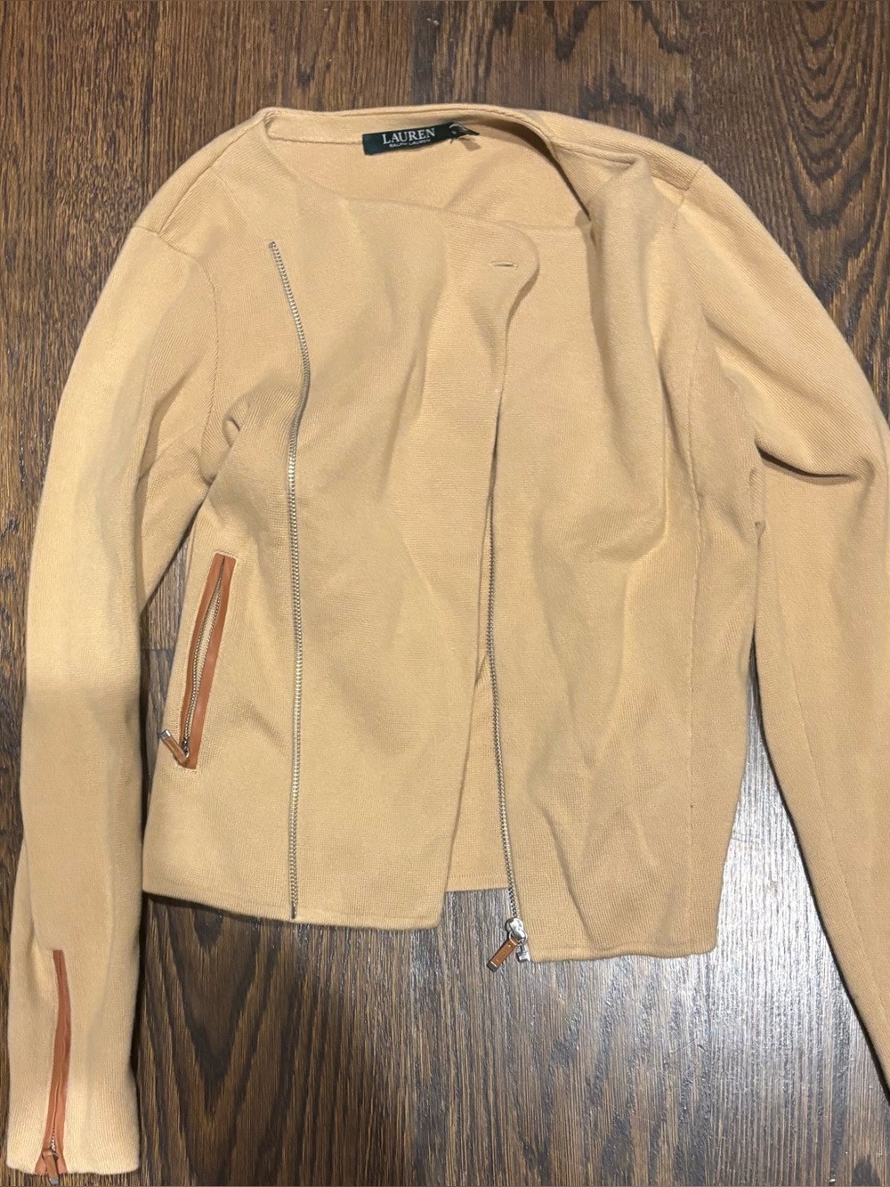 Ralph Lauren Beige/Tan Asymmetric cloth Jacket